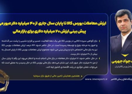ارزش معاملات بورس کالا به بیش از ۴۰ میلیارد دلار خواهد رسید